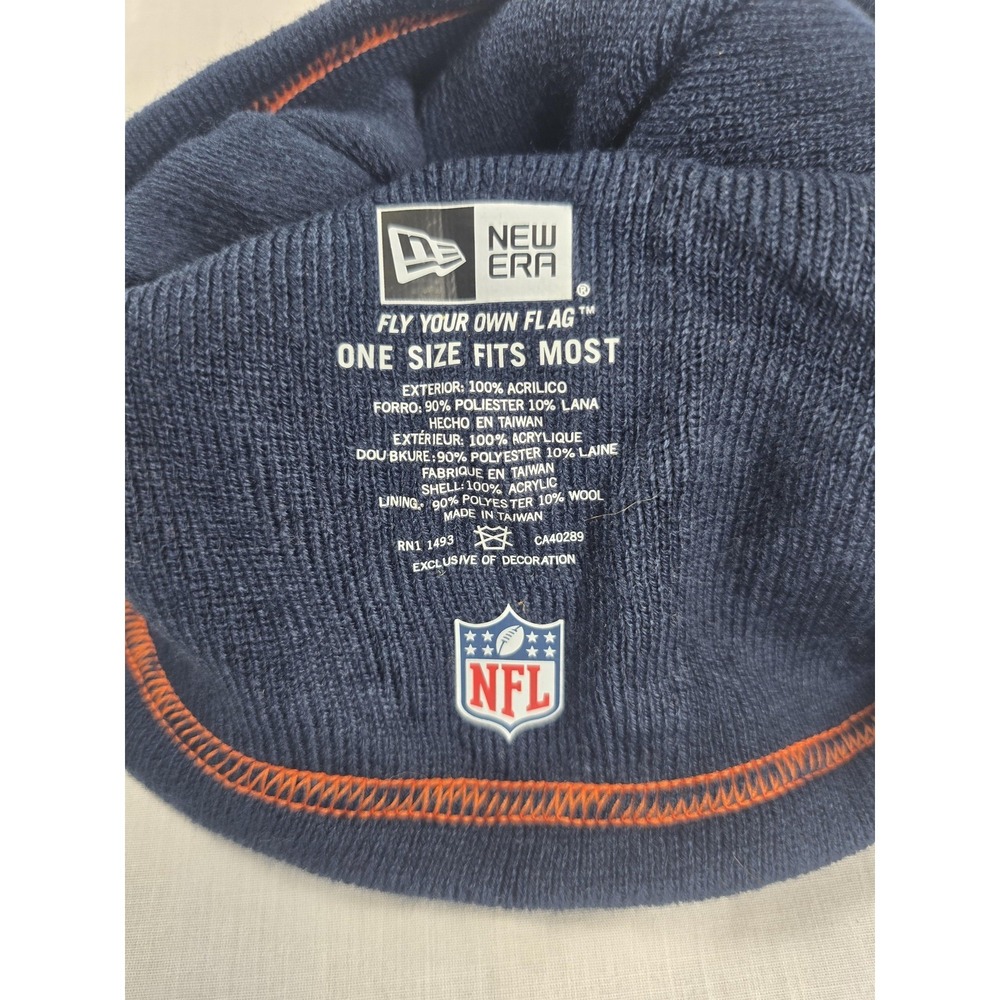 NFL Hat Cap Beanie Mens One Size Blue Orange NFL Football New Era Knit